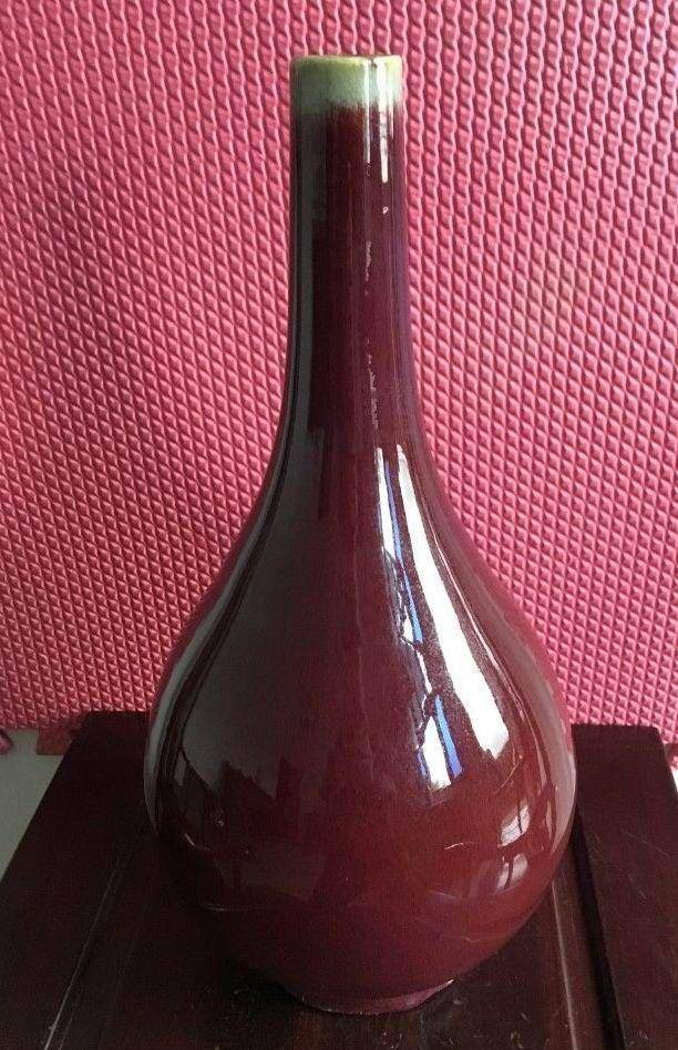 雍正年制款郎红釉胆瓶.图2