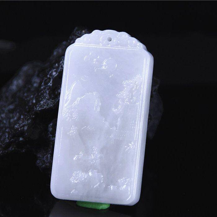和田玉 山水 意境 宁静致远 云纹牌子 精工图4