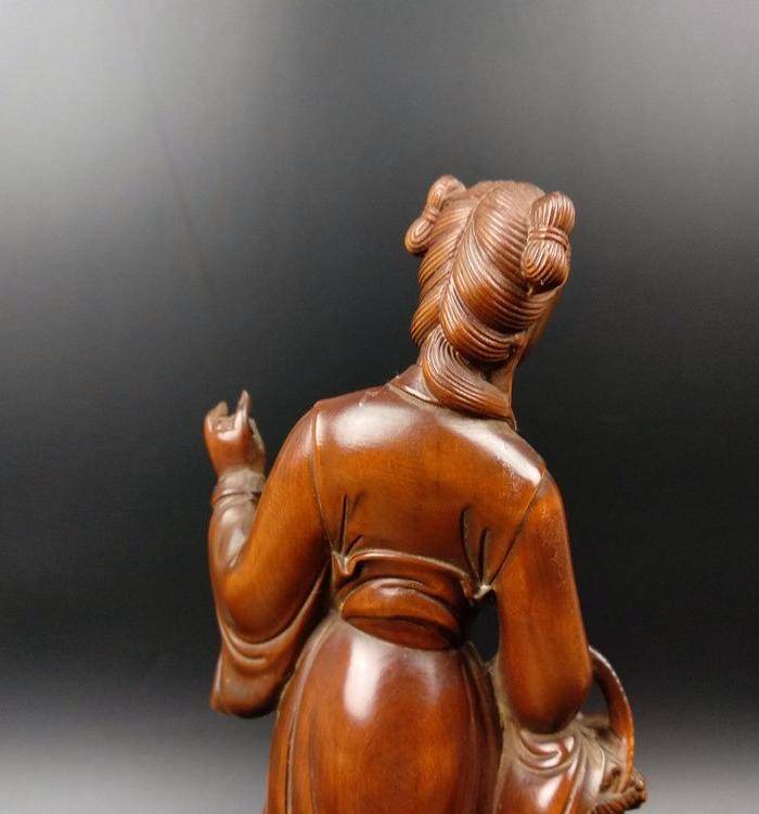 联盟 旧藏小叶黄杨麻姑献寿人物摆件图3
