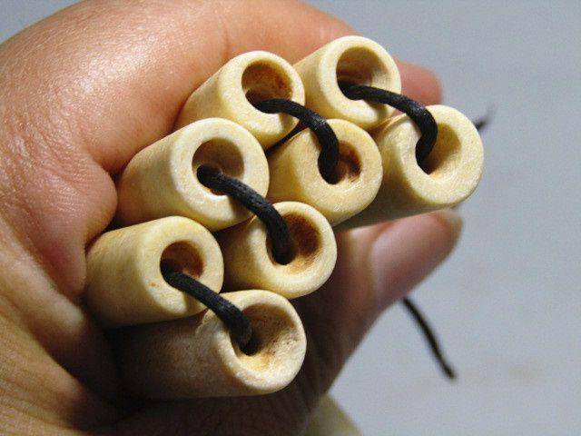重器战汉 鸡骨白玉 桶珠15颗 包浆厚重图5