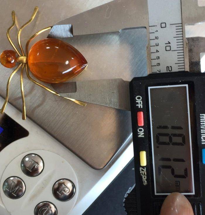 8009欧洲回流俄罗斯金工琥珀蜘蛛胸针图11