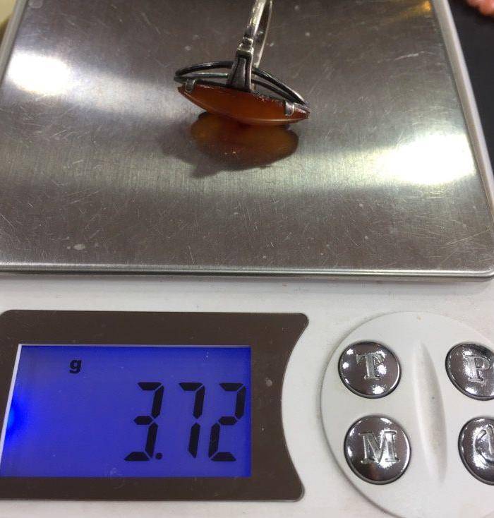 8022欧洲回流老银镶嵌蜜蜡戒指图8