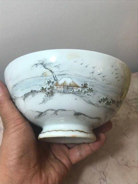 7005 民国 粉彩雪景大碗图4