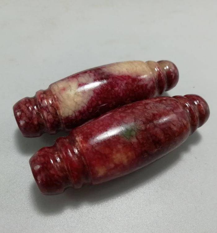 唐 老玉蟠龙勒子 一对 包浆老厚图2