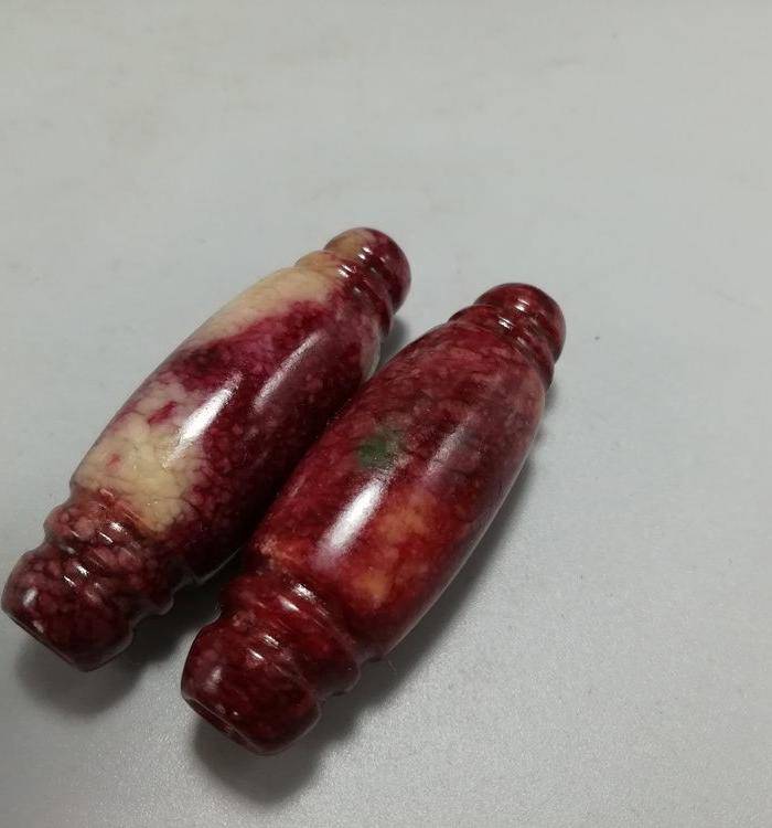 唐 老玉蟠龙勒子 一对 包浆老厚图5