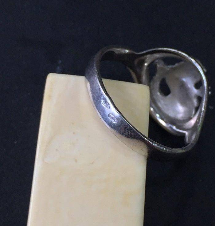 8055欧洲回流银嵌铁矿石戒指图5