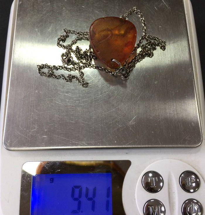 8056欧洲回流心形琥珀项链坠子图9
