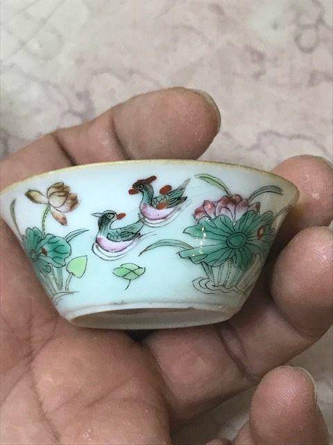 7008 清 粉彩鸳鸯压手杯图2