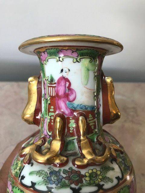 7011 民国广彩人物兽耳瓶图3