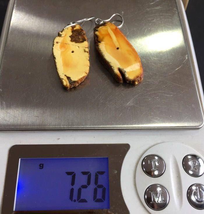 8066欧洲回流老蜜蜡耳环图9