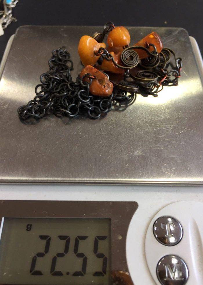 8077欧洲回流老蜜蜡毛衣项链图9