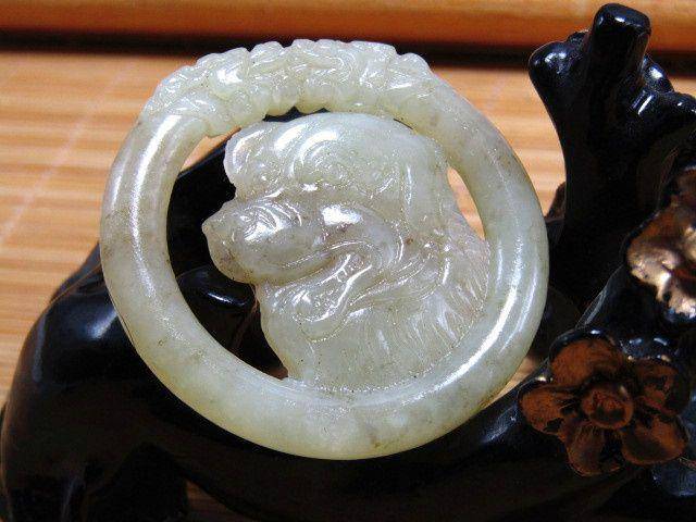 晚清和田玉 双龙旺财 双面玉佩 包浆熟厚图5