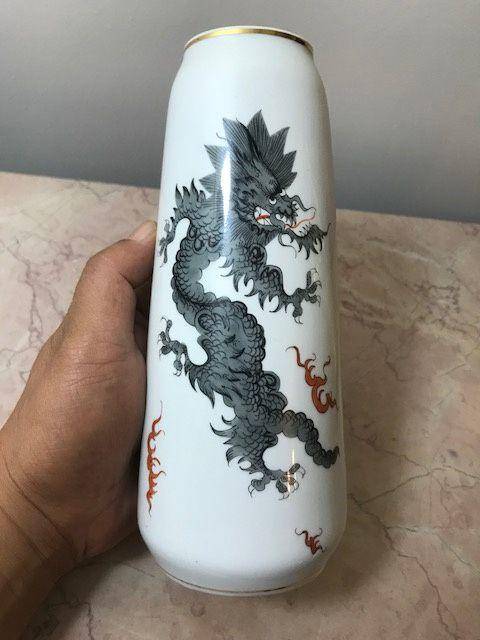 7028 德国梅森红龙系列龙纹象腿瓶图2