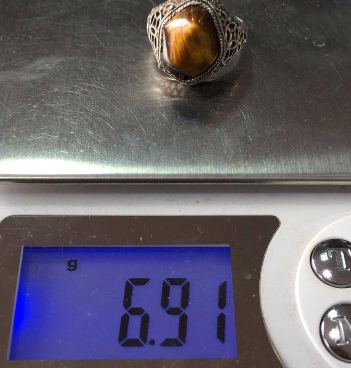 8083欧洲回流花丝镶嵌虎睛石戒指图11