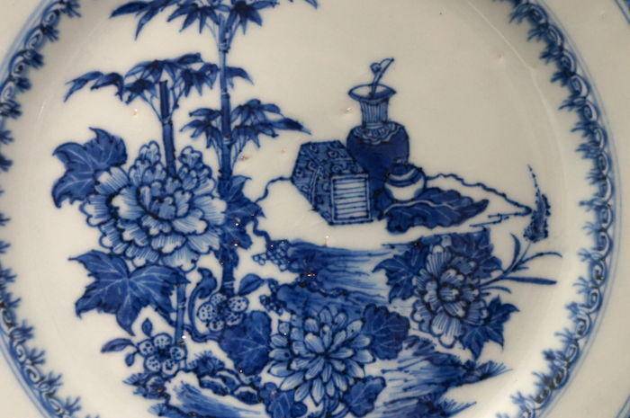乾隆风景青花盘碟3个 包老到代 如假包退图4