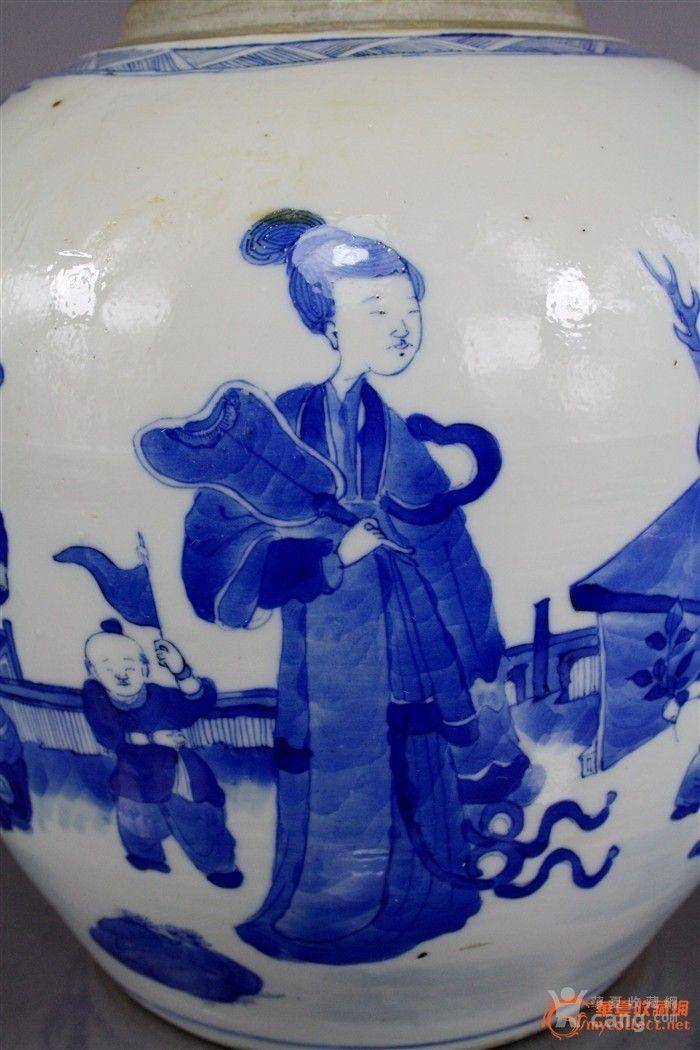 清青花四妃十六子大罐 已鉴定图5