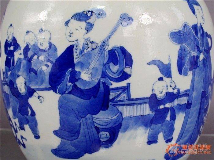 清青花四妃十六子大罐 已鉴定图11