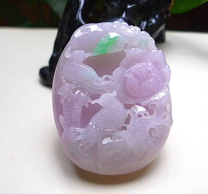 自然光实拍!天然A货好种双彩喜结良缘吊坠