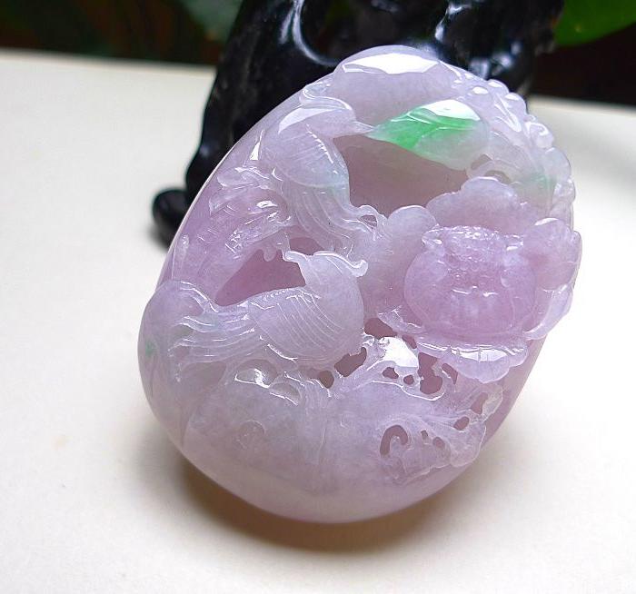 自然光实拍!天然A货好种双彩喜结良缘吊坠