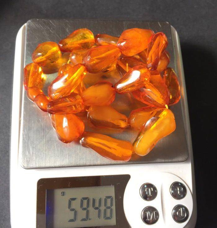 8127欧洲回流原矿老金胶蜜随形项链图10