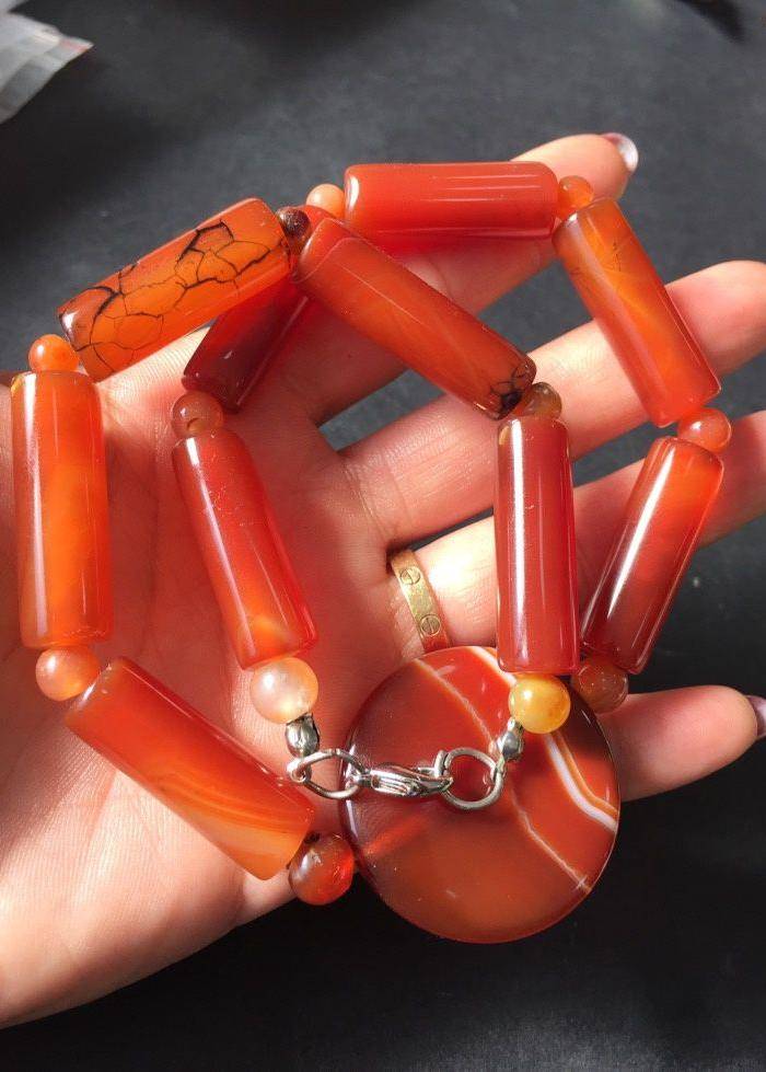8128欧洲回流玛瑙项链图5