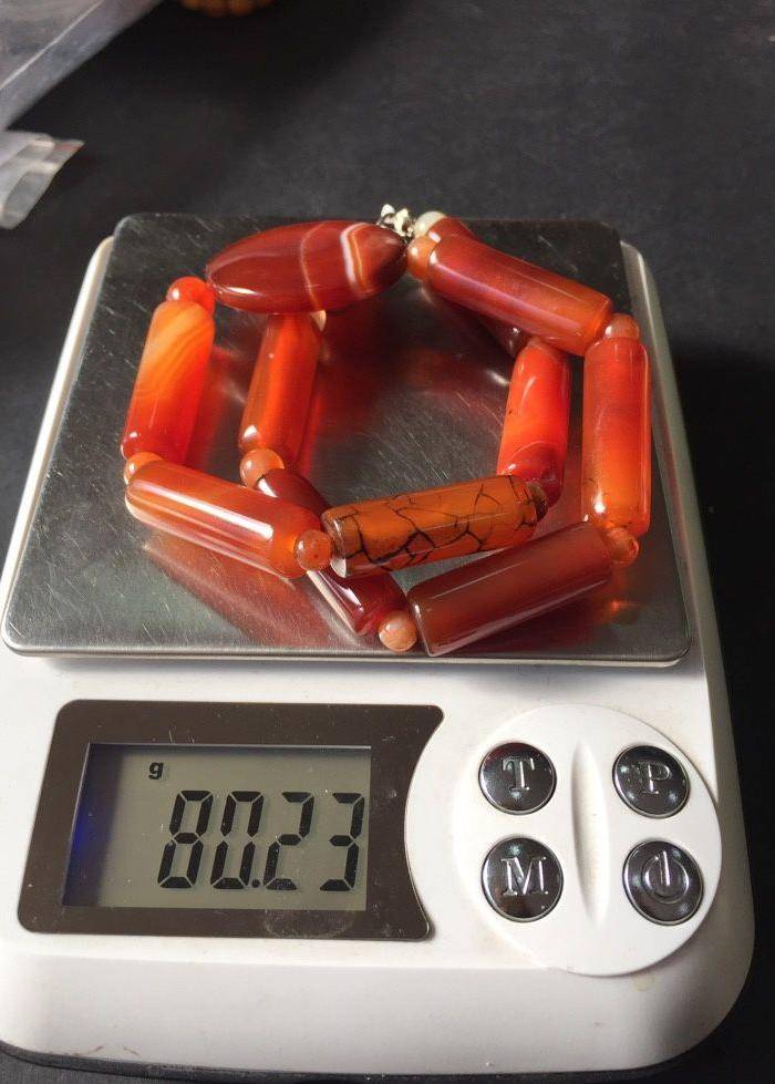8128欧洲回流玛瑙项链图9