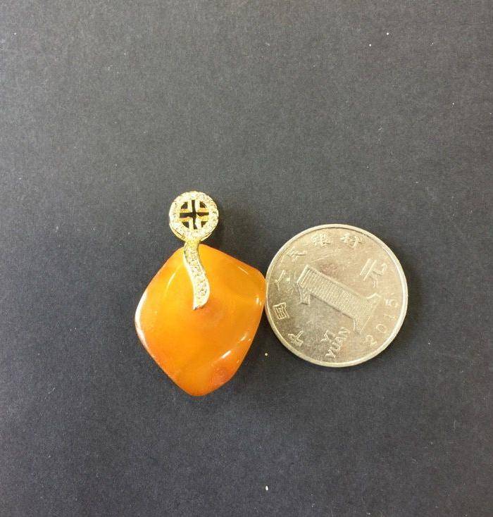 8153欧洲回流老蜜蜡现代银工扣头坠子图11