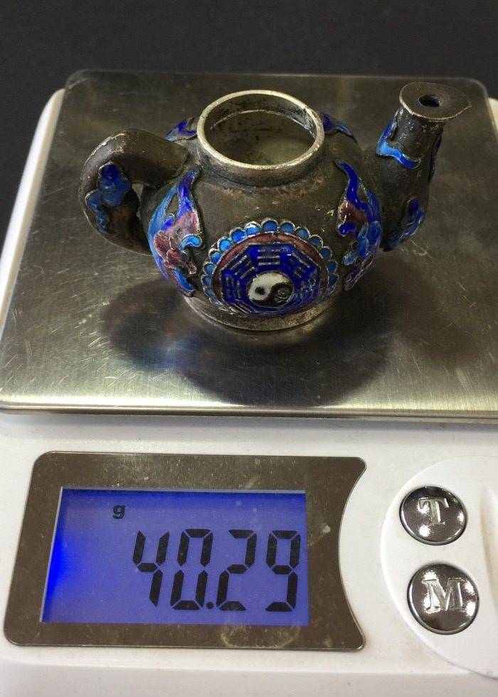 8155欧洲回流银珐琅壶图7