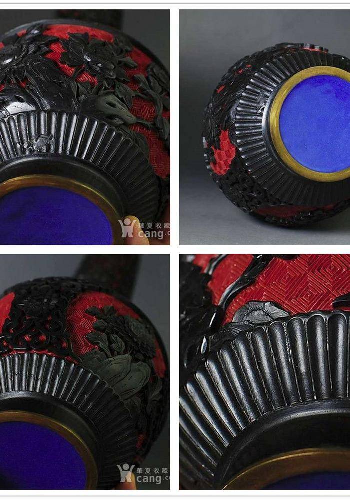 华夏推荐 朱底剔黑精品瓶图9