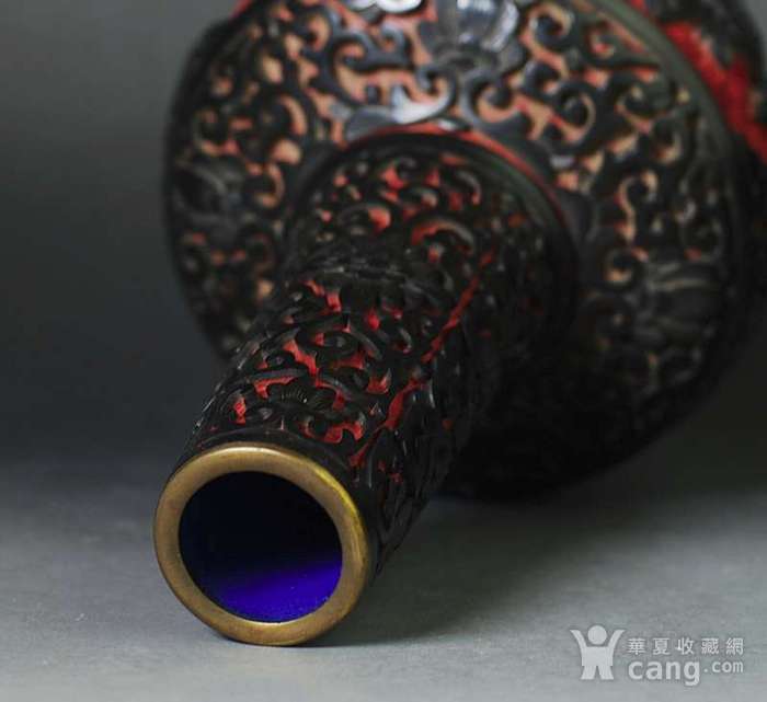 华夏推荐 朱底剔黑精品瓶图3