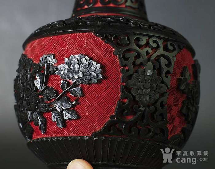 华夏推荐 朱底剔黑精品瓶图7
