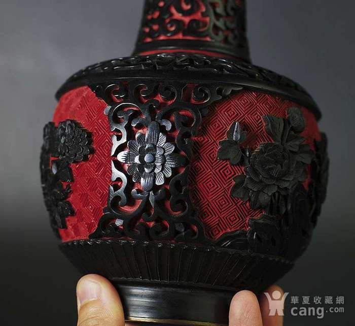 华夏推荐 朱底剔黑精品瓶图6