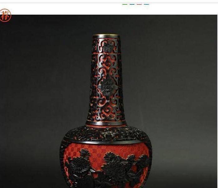 华夏推荐 朱底剔黑精品瓶图10