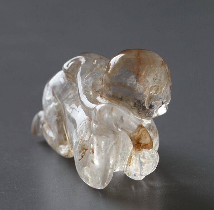精品,水晶圆雕 持荷童子图5