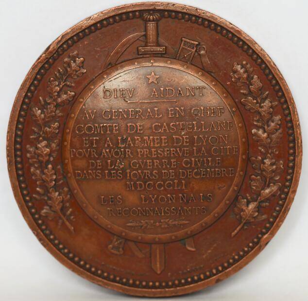 1851年法国军事大铜章图2