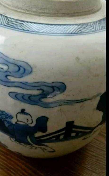 青花戏婴罐,图4