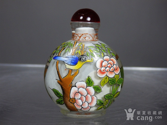 民国时期琉璃珐琅花鸟绘画鼻烟壶