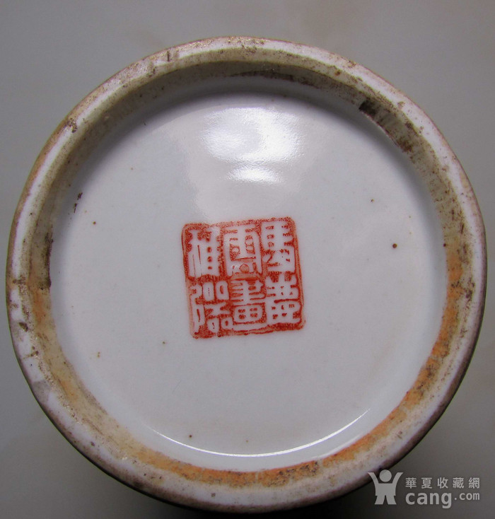 马庆云民国三年浅绛彩人物故事笔筒