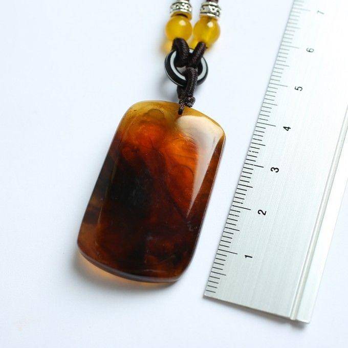 棕红缅甸琥珀观音菩萨吊坠 27KN22图3