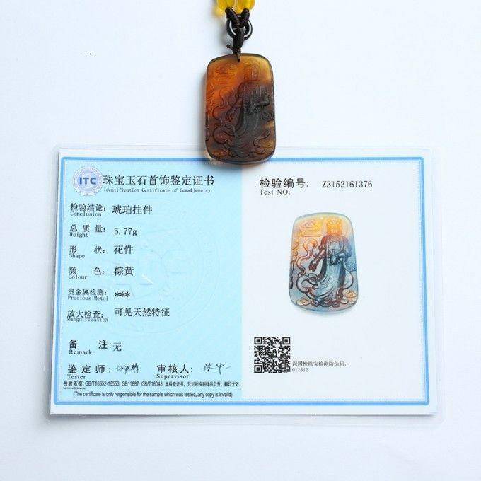 棕红缅甸琥珀观音菩萨吊坠 27KN22图10