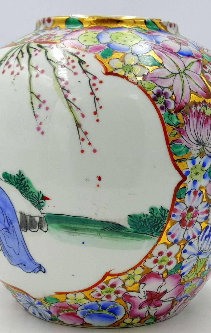 百花不漏地双开窗美女罐图7