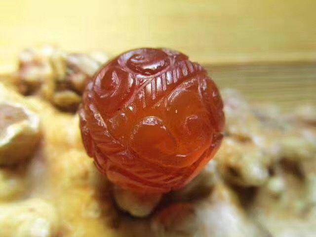 开门到代 清早期 上等江河 冰彩玛瑙 精雕如意头纹图2