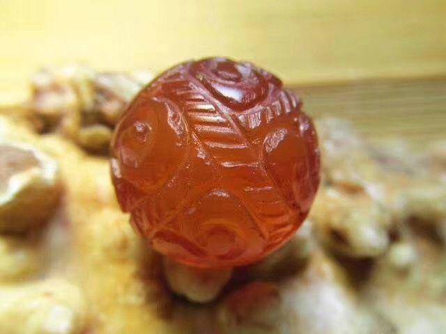 开门到代 清早期 上等江河 冰彩玛瑙 精雕如意头纹图3