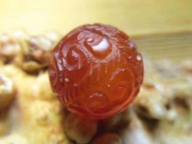 开门到代 清早期 上等江河 冰彩玛瑙 精雕如意头纹图7