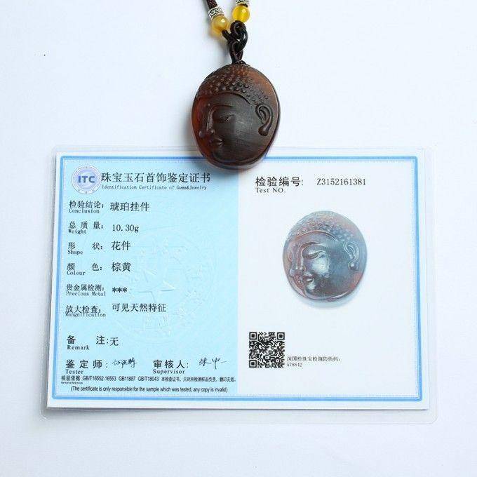 棕红缅甸琥珀如来佛吊坠 27KN27 商品编号:Z3152161381图9