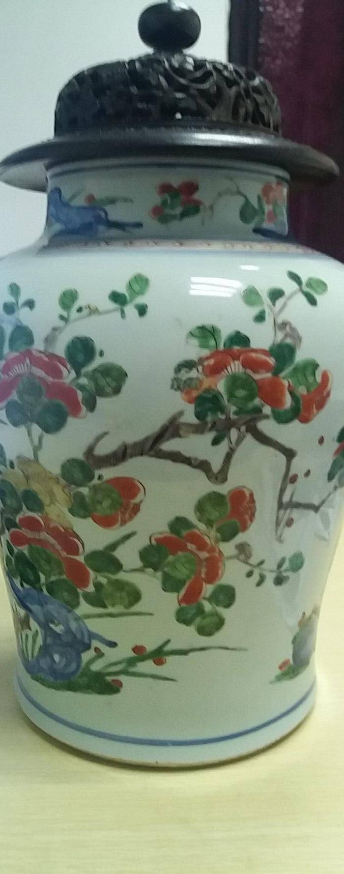 康青花五彩大罐图3