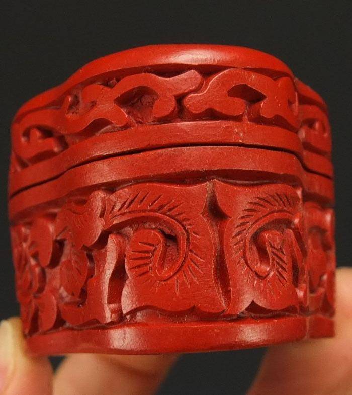 美国回流铜胎剔红漆器盒图4