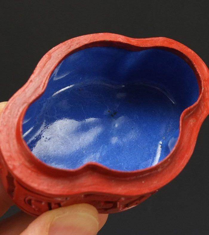 美国回流铜胎剔红漆器盒图6