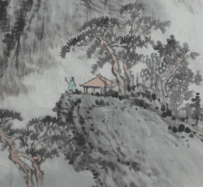 著名山水画家 朱亦中 四尺斗方松下听泉图2