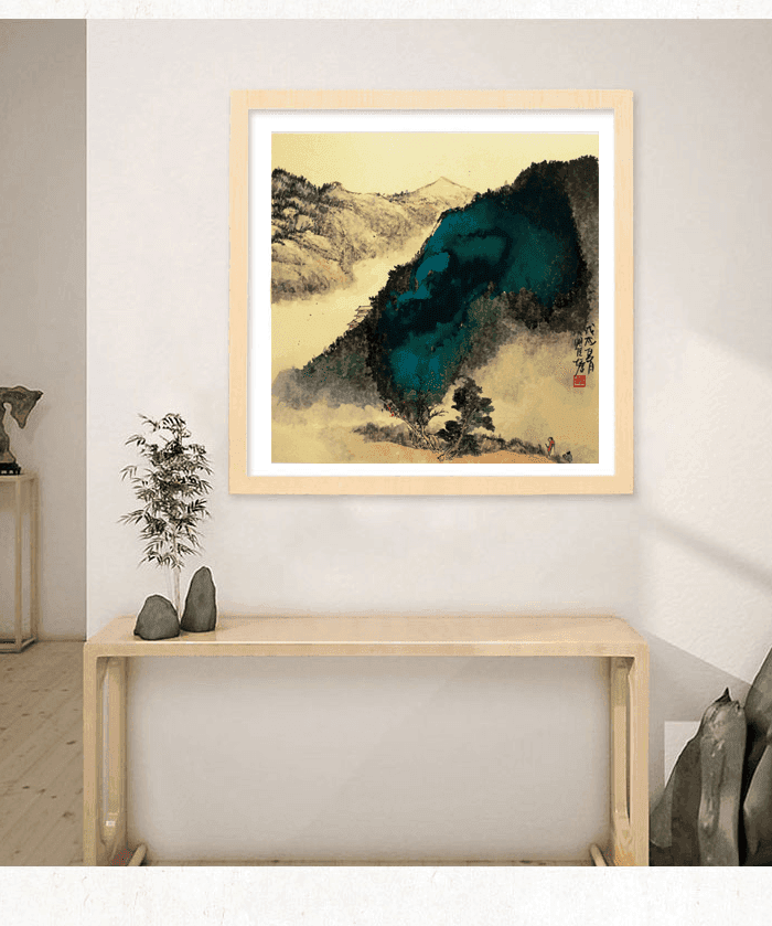 著名山水画家 瞿塘 小品斗方春日郊游图3